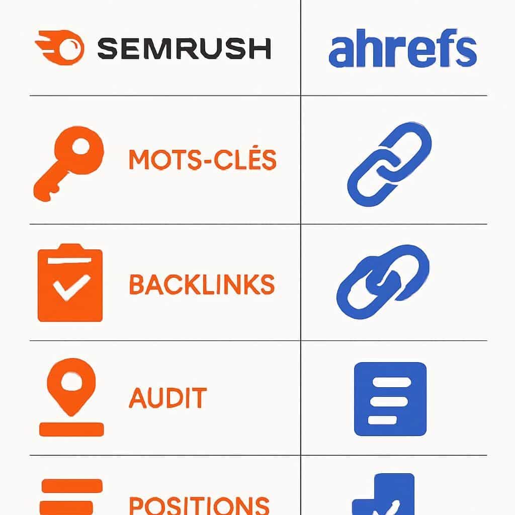 Découvrez notre comparatif détaillé entre Ahrefs et Semrush pour 2025. Analysez les fonctionnalités, les performances et les tarifs de ces outils SEO incontournables afin de choisir celui qui répondra le mieux à vos besoins en optimisation de référencement.