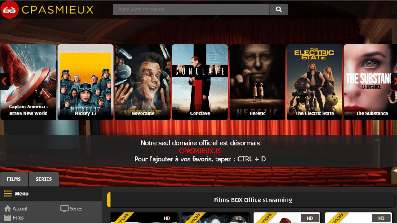 découvrez sur films séries cpasmal une sélection variée de films et séries à regarder en streaming. profitez des dernières nouveautés, des classiques incontournables et de critiques pour vous aider à choisir votre prochain divertissement.